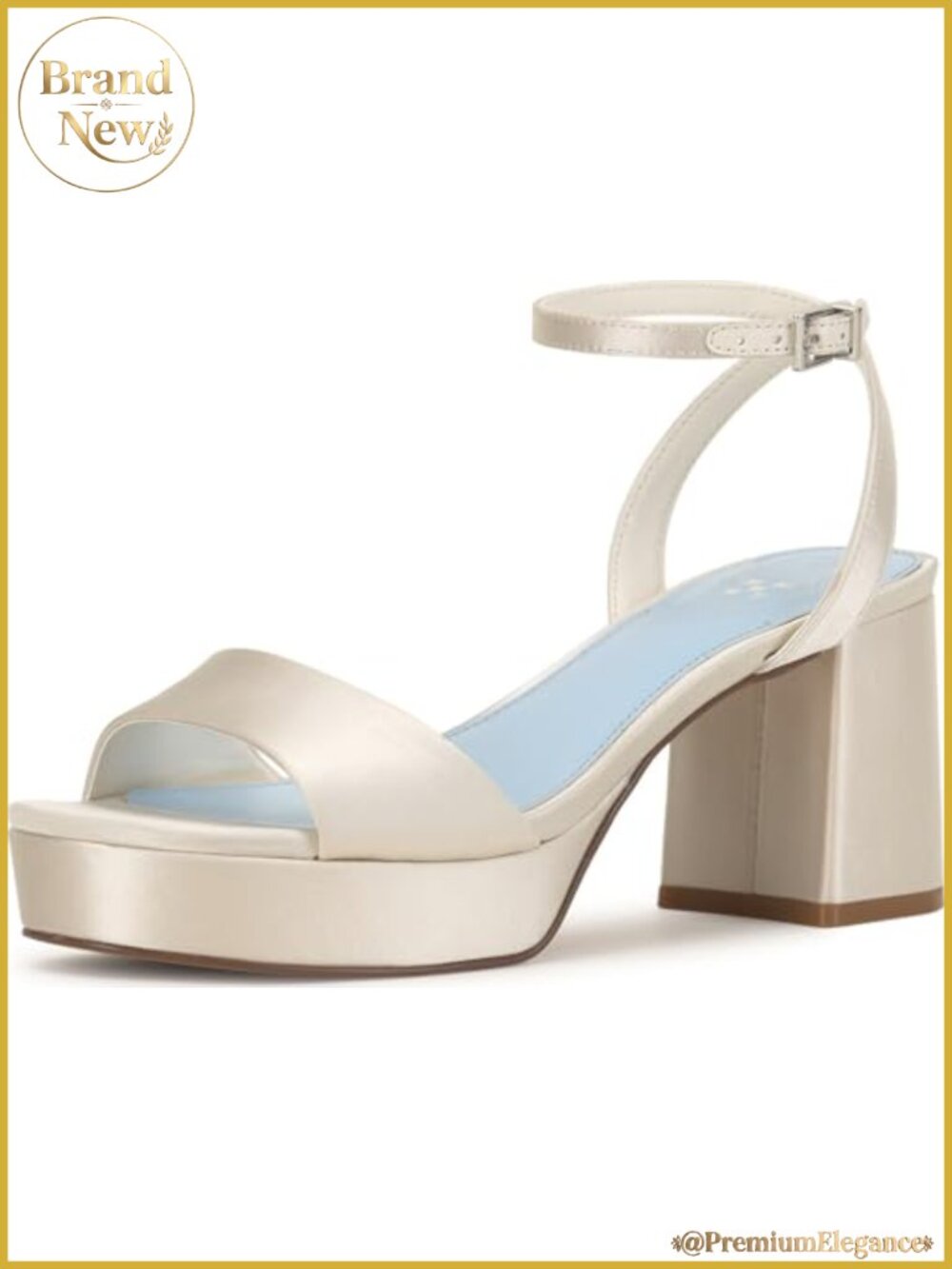 Women's Platform Sandals with Leather Upper, Chunky Block Heel, Ankle Strap
